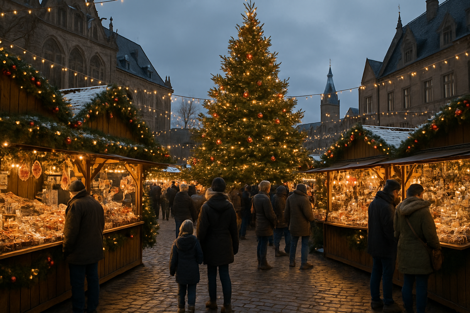 julemarkeder i europa - Illustration